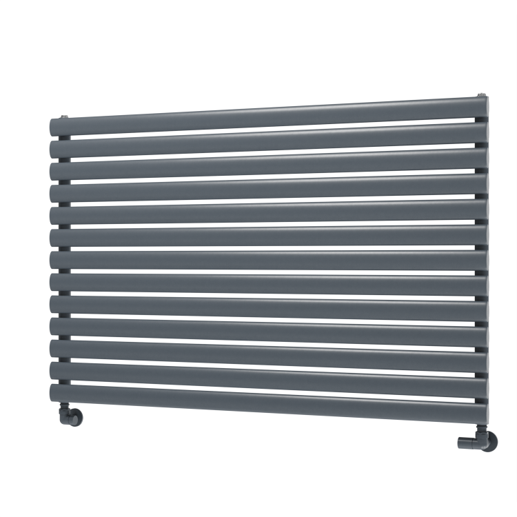 Sorrento Linea Dark Grey Anthracite Oval Designer Radiator 767x1200mm Single Panel 3724 BTU - Horizontal Bars