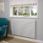 Sorrento Linea White Oval Designer Radiator 767x1200mm Single Panel 3724 BTU - Horizontal Bars