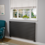 Sorrento Linea Midnight Black Oval Designer Radiator 767x1400mm Single Panel 4311 BTU - Horizontal Bars