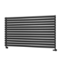 Sorrento Linea Midnight Black Oval Designer Radiator 767x1400mm Single Panel 4311 BTU - Horizontal Bars