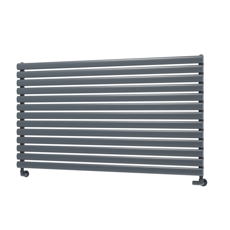 Sorrento Linea Dark Grey Anthracite Oval Designer Radiator 767x1400mm Single Panel 4311 BTU - Horizontal Bars