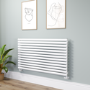 Sorrento Linea White Oval Designer Radiator 767x1400mm Single Panel 4311 BTU - Horizontal Bars