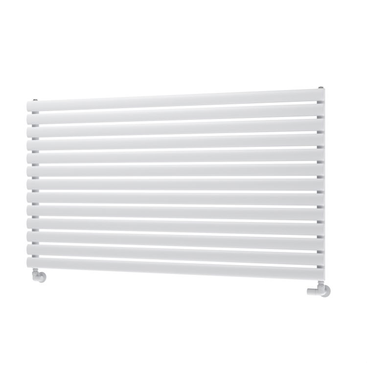 Sorrento Linea White Oval Designer Radiator 767x1400mm Single Panel 4311 BTU - Horizontal Bars