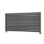 Sorrento Linea Midnight Black Oval Designer Radiator 767x1600mm Single Panel 4915 BTU - Horizontal Bars