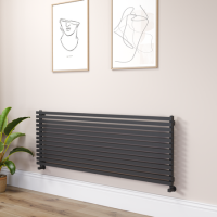 Ravello Midnight Black Square Designer Radiator 585x1600mm Single Panel 4266 BTU