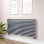 Sorrento Linea Dark Grey Anthracite Oval Designer Radiator 767x1600mm Single Panel 4915 BTU - Horizontal Bars