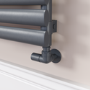 Sorrento Linea Dark Grey Anthracite Oval Designer Radiator 767x1600mm Single Panel 4915 BTU - Horizontal Bars