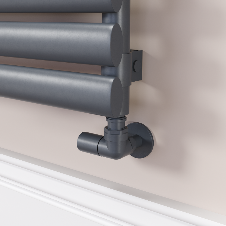 Sorrento Linea Dark Grey Anthracite Oval Designer Radiator 767x1600mm Single Panel 4915 BTU - Horizontal Bars