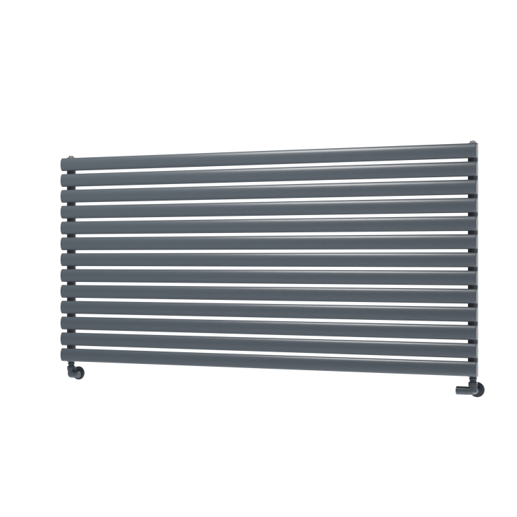Sorrento Linea Dark Grey Anthracite Oval Designer Radiator 767x1600mm Single Panel 4915 BTU - Horizontal Bars