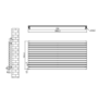 Sorrento Linea Dark Grey Anthracite Oval Designer Radiator 767x1600mm Single Panel 4915 BTU - Horizontal Bars
