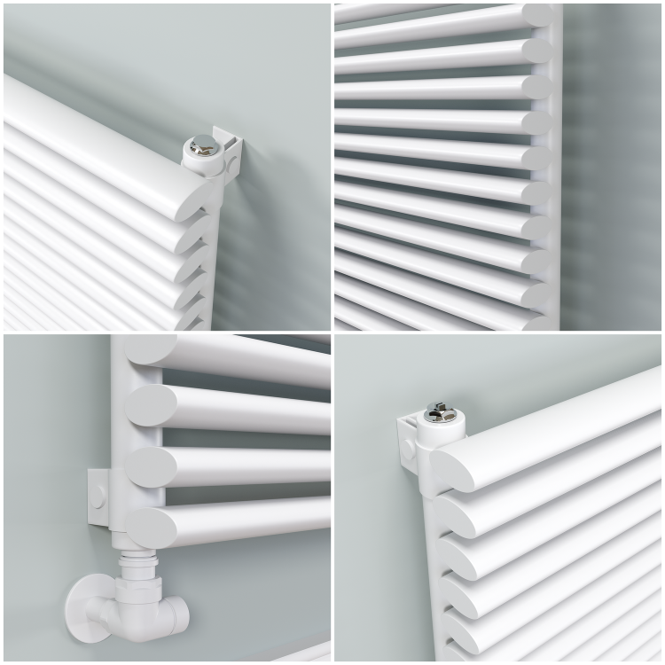 Ventura White Oval Unique Designer Radiator 455x1600mm Single Panel 4007 BTU