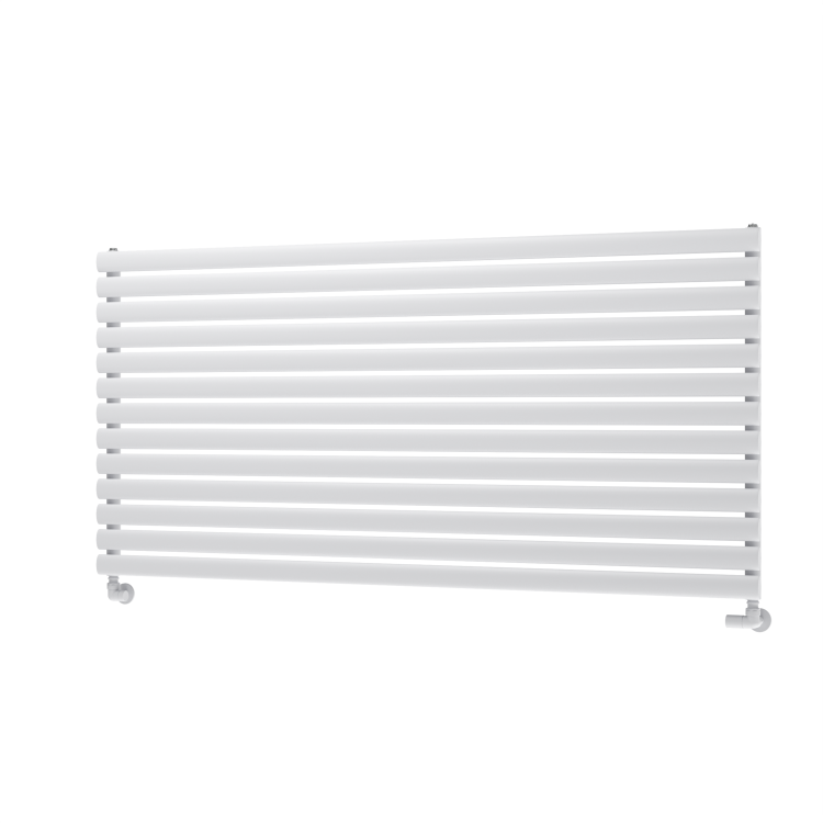 Sorrento Linea White Oval Designer Radiator 767x1600mm Single Panel 4915 BTU - Horizontal Bars