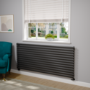 Sorrento Linea Midnight Black Oval Designer Radiator 767x1800mm Single Panel 5532 BTU - Horizontal Bars