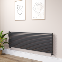 Ravello Midnight Black Square Designer Radiator 585x1800mm Single Panel 4744 BTU