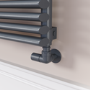 Ventura Dark Grey Anthracite Oval Unique Designer Radiator 455x1800mm Single Panel 4594 BTU
