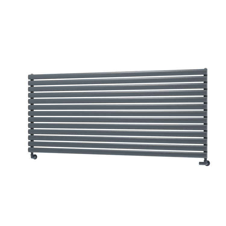 Sorrento Linea Dark Grey Anthracite Oval Designer Radiator 767x1800mm Single Panel 5532 BTU - Horizontal Bars