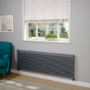 Ravello Dark Grey Anthracite Square Designer Radiator 585x1800mm Single Panel 4744 BTU