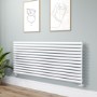 Sorrento Linea White Oval Designer Radiator 767x1800mm Single Panel 5532 BTU - Horizontal Bars