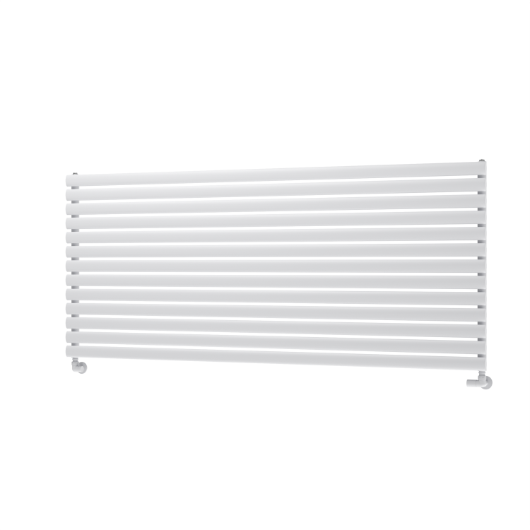 Sorrento Linea White Oval Designer Radiator 767x1800mm Single Panel 5532 BTU - Horizontal Bars