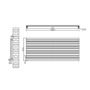 Sorrento Linea White Oval Designer Radiator 767x1800mm Single Panel 5532 BTU - Horizontal Bars