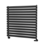 Sorrento Linea Midnight Black Oval Designer Radiator 767x800mm Single Panel 2577 BTU - Horizontal Bars
