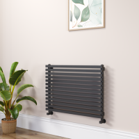 Ravello Midnight Black Square Designer Radiator 585x800mm Single Panel 2276 BTU