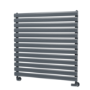 Sorrento Linea Dark Grey Anthracite Oval Designer Radiator 767x800mm Single Panel 2577 BTU - Horizontal Bars