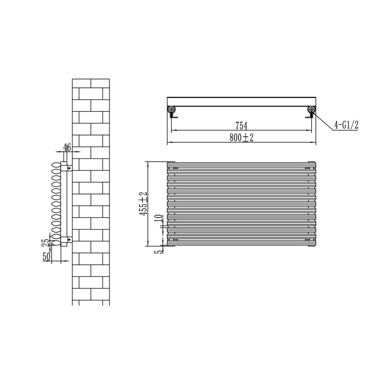 Ventura White Oval Unique Designer Radiator 455x800mm Single Panel 1887 BTU