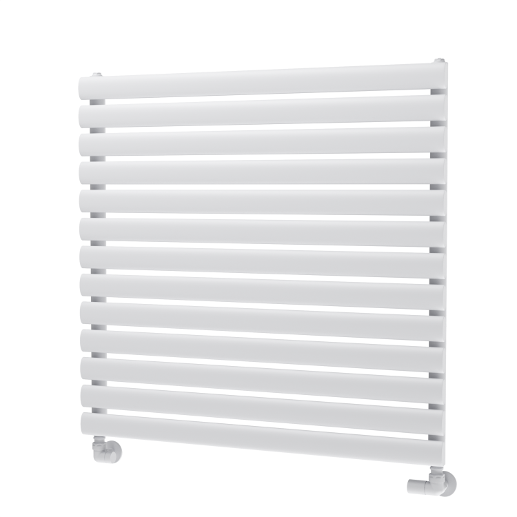 Sorrento Linea White Oval Designer Radiator 767x800mm Single Panel 2577 BTU - Horizontal Bars