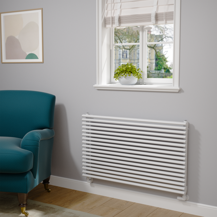 Ventura White Oval Unique Designer Radiator 595x1000mm Single Panel 3072 BTU