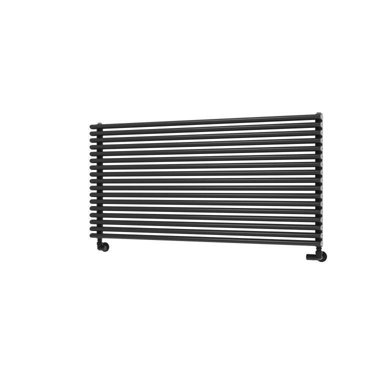 Ventura Midnight Black Oval Unique Designer Radiator 595x1200mm Single Panel 3785 BTU