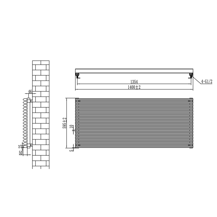 Ventura White Oval Unique Designer Radiator 595x1200mm Single Panel 3785 BTU