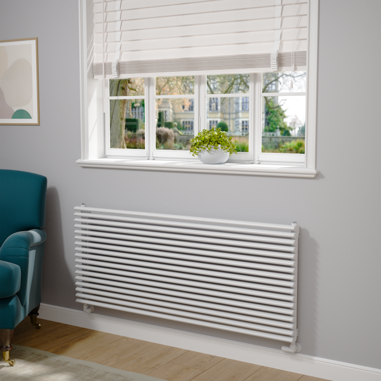 Ventura White Oval Unique Designer Radiator 595x1400mm Single Panel 4498 BTU