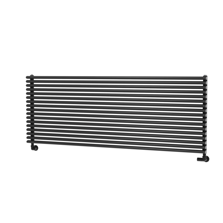 Ventura Midnight Black Oval Unique Designer Radiator 595x1600mm Single Panel 5212 BTU
