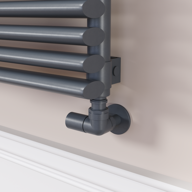 Ventura Dark Grey Anthracite Oval Unique Designer Radiator 595x1600mm Single Panel 5212 BTU