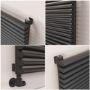 Ventura Midnight Black Oval Unique Designer Radiator 595x800mm Single Panel 2386 BTU