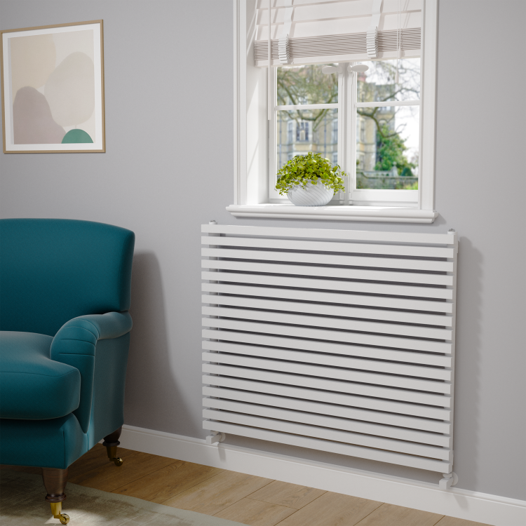Ravello White Square Designer Radiator 810x1000mm Single Panel 3860 BTU