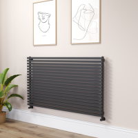 Ravello Midnight Black Square Designer Radiator 810x1400mm Single Panel 5235 BTU
