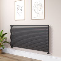 Ravello Midnight Black Square Designer Radiator 810x1600mm Single Panel 5908 BTU