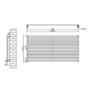 Ravello Midnight Black Square Designer Radiator 810x1600mm Single Panel 5908 BTU