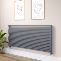 Ravello Dark Grey Anthracite Square Designer Radiator 810x1800mm Single Panel 6570 BTU