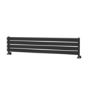 Riace Linea Black Flat Designer Radiator 280x1400mm Single Panel 1481 BTU - Horizontal Bars