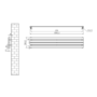 Riace Linea Dark Grey Anthracite Flat Designer Radiator 280x1400mm Single Panel 1481 BTU - Horizontal Bars
