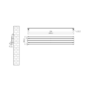 Riace Linea Dark Grey Anthracite Flat Designer Radiator 280x1600mm Single Panel 1686 BTU - Horizontal Bars