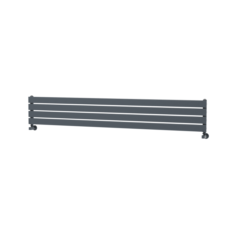 Riace Linea Dark Grey Anthracite Flat Designer Radiator 280x1800mm Single Panel 1898 BTU - Horizontal Bars