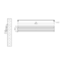 Riace Linea White Flat Designer Radiator 280x1800mm Single Panel 1898 BTU - Horizontal Bars
