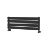 Riace Linea Midnight Black Flat Designer Radiator 280x800mm Single Panel 884 BTU - Horizontal Bars