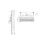 Riace Linea Midnight Black Flat Designer Radiator 280x800mm Single Panel 884 BTU - Horizontal Bars