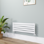 Riace Linea White Flat Designer Radiator 350x1000mm Single Panel 1352 BTU - Horizontal Bars
