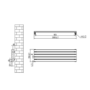 Sorrento Linea White Oval Designer Radiator 295x1000mm Single Panel 1212 BTU - Horizontal Bars